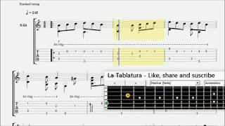 Tourdion  Medieval french dance   Guitar TAB tutorial [upl. by Rothstein]