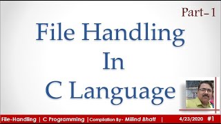 File Handling in C Part 1 File handling Fundamentals  C Tutorial  Hindi [upl. by Phillip]