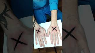 2 crosses tattooed on the hands tattoo tattooing blackworktattoo tattooartist tattoos inked [upl. by Panayiotis]