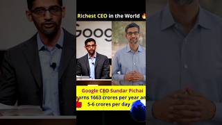 world top Google CEO prasently income😱🤑🔥 sundar pichai big celebrity trending rich upsc [upl. by Ttnerb]