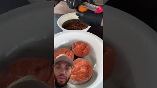 NTEG Reacts Grilling Oversized Teriyaki Salmon Rolls on the Blackstone 🍣🔥 NTEGReacts Salmon [upl. by Yde]