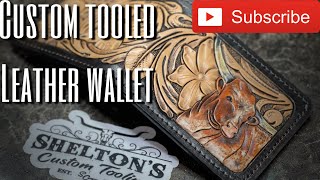 Custom tooled leather wallet [upl. by Opiak587]