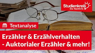 Erzähler amp Erzählverhalten  Auktorialer Erzähler amp mehr  Deutsch verstehen mit dem Studienkreis [upl. by Etam]