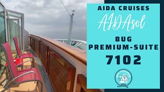 AIDA Cruises  AIDAsol AIDAblu AIDAmar AIDAstella AIDAluna AIDAbella AIDAdiva Bug PremiumSuite 7102 [upl. by Nyrrat54]