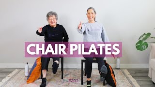 Chair Pilates Gentle Exercises for Seniors and Beginners [upl. by Aekal670]