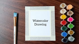 Easy watercolor drawing watercolor scenery drawing 20₹ watercolor drawing poster colour painting [upl. by Ipoillak]