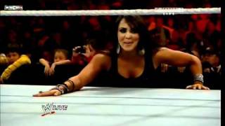 Natalya vs LayCool RAW 01102010 [upl. by Anahpets]