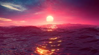 Calming Ocean Sunset Ambience  12 Hours  4K Ultra HD [upl. by Georgy]