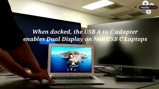 Connecting non USB C laptop to two displays via USB C DisplayLink Docking Station and C to A Adapter [upl. by Gerianna]