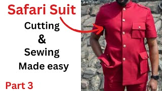 Safari Suit Cutting and Sewing Made Easy Part 3 [upl. by Damara222]