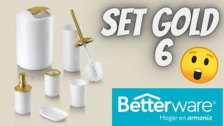 SET GOLD 6 🚽🛁🧼🪥🧴🫧 betterware decoracion baño hogar organization [upl. by Witte]