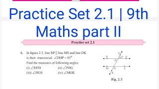 Practice Set 21  Std 9 Maths Part II  L2 Parallel Lines [upl. by Gitt]