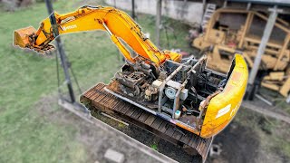 Excavator project  Cab and fuelhydraulic tank removal plus visiting a scrapyard [upl. by Nekial]