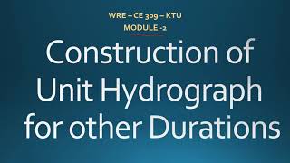 construction of a 4 hour unit hydrograph from a two hour unit hydrograph [upl. by Artemed285]