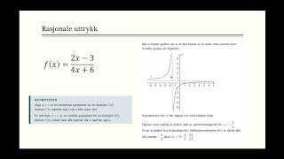 Rasjonale funksjoner [upl. by Cherri]