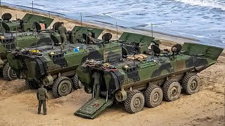 US Marines Testing New Amphibious Combat Vehicles ACV in Massive Waves [upl. by Skipp]