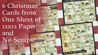 Easy No Scrap Christmas Cards from 12x12 Paper [upl. by Attenyl]