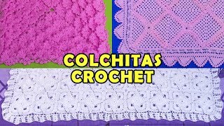 Colchitas o Mantitas para bebé tejidos a crochet  colección de puntos [upl. by Jarlen]