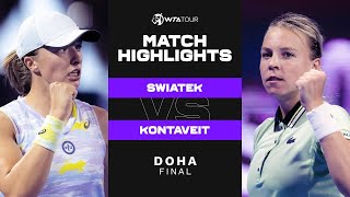 Iga Swiatek vs Anett Kontaveit  2022 Doha Final  WTA Match Highlights [upl. by Ripp]