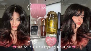 Cutting My Hair At Home 🎀 Hairstyling Using Rollers ♡ Selfcare Bouncy amp Voluminous Hair ♡ 𐙚 ‧₊˚ [upl. by Gilpin227]