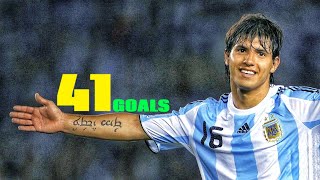 Sergio Aguero  All 41 Goals For ArgentinaHD [upl. by Anitserp]