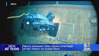 Newly released video shows wreckage of Titanic on ocean floor [upl. by Sobel347]