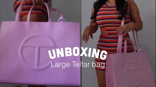 Unboxing  Large Bubblegum Telfar Shopping Bag [upl. by Oner]