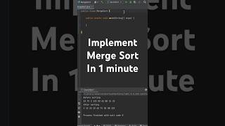 Merge Sort Algorithm Implementation in Java [upl. by Annayrb]