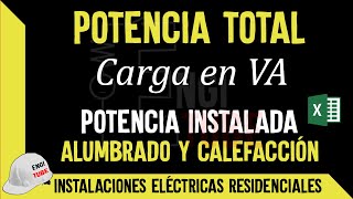 POTENCIA TOTAL instalada Vivienda Unifamiliar  EngiTube [upl. by Idel]