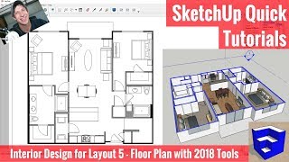 Creating a Floor Plan in Layout with SketchUp 2018s New Tools  Apartment for Layout Part 5 [upl. by Elag]