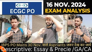 ECGC PO ANALYSIS 2024  ECGC PO 2024 Review  EXPECTED CUT OFF  Descriptive paper questions [upl. by Clarine]