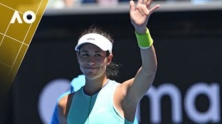 Garbiñe Muguruza on court interview 1R  Australian Open 2017 [upl. by Ariada449]