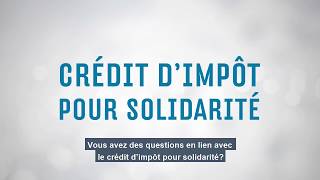 Avis de determination  Crédit dimpôt pour solidarité [upl. by Medora775]