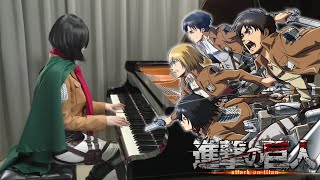 Attack on Titan OP3「Shinzou wo Sasageyo」Rus Piano  When Mikasa played SASAGEYO [upl. by Buerger334]