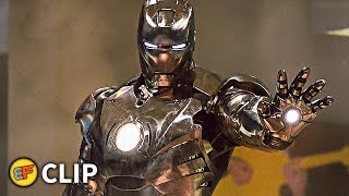 Iron Man vs Rhodey  Birthday Party Fight Scene  Iron Man 2 2010 Movie Clip HD 4K [upl. by Enymzaj577]