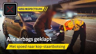 Alle airbags geklapt bij kopstaartbotsing  Weginspecteurs 7 [upl. by Horowitz]