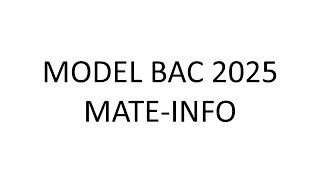 Model bac matematica 2025 mateinfo [upl. by Aham]