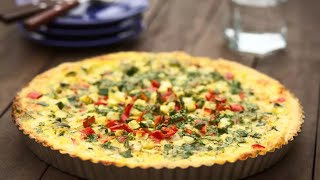 Recette  Tarte moutarde tomate poivron et chèvre [upl. by Subocaj]