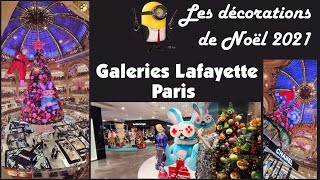 Les vitrines de Noël 2021 Paris  Galeries Lafayette [upl. by Abbotsun]