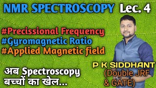 NMR Lec 4हिंदी precessional frequency Gyromagnetic ratio applied magnetic field CSIR UPSC [upl. by Giffard]