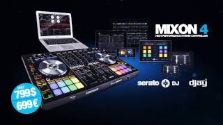 Reloop Mixon 4 High Performance 4Channel Hybrid DJ Controller for SeratoDJ and Algoriddim Djay Pro [upl. by Boggs]