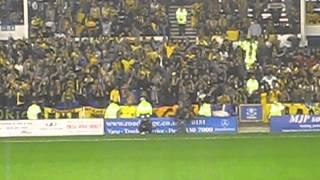 Everton fans applaude the AEK Athens fans at Goodison Park [upl. by Ivey28]