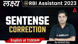 RBI Assistant 2023  English  Sentense Correction PRE  MAINS LEVEL [upl. by Aroc]