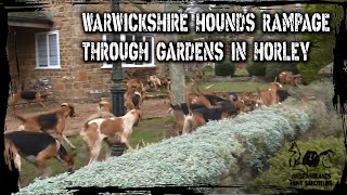 Warwickshire Hounds rampage through gardens in Horley [upl. by Llevad]