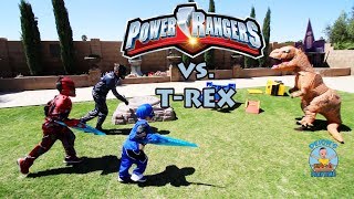 Power Ranger unite to face off agains the TRex  Deions Playtime Skits [upl. by Fadiman]