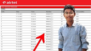 Airtel Monthly Call Details  How to get airtel call history in Telugu  Get Call List without app [upl. by Elgar48]