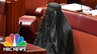 Australian Senator Caused Outrage When She Wore Burqa In Bid To Ban Them  NBC News [upl. by Eanil]