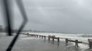 04032024 Westport CT  Monster Waves High Wind Coastal Flooding [upl. by Enialem]