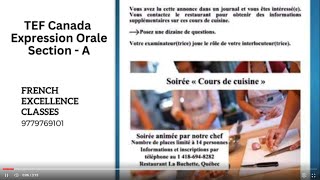 TEF Canada Expression Orale Section A tefcanada tefexam learnfrench frenchspeaking french [upl. by Aicala]