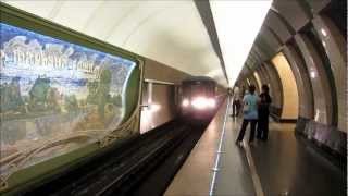 Красивая Московское Метро The Beautiful Stations of Moscow Metro and the Trains Moscow Russia [upl. by Coveney]